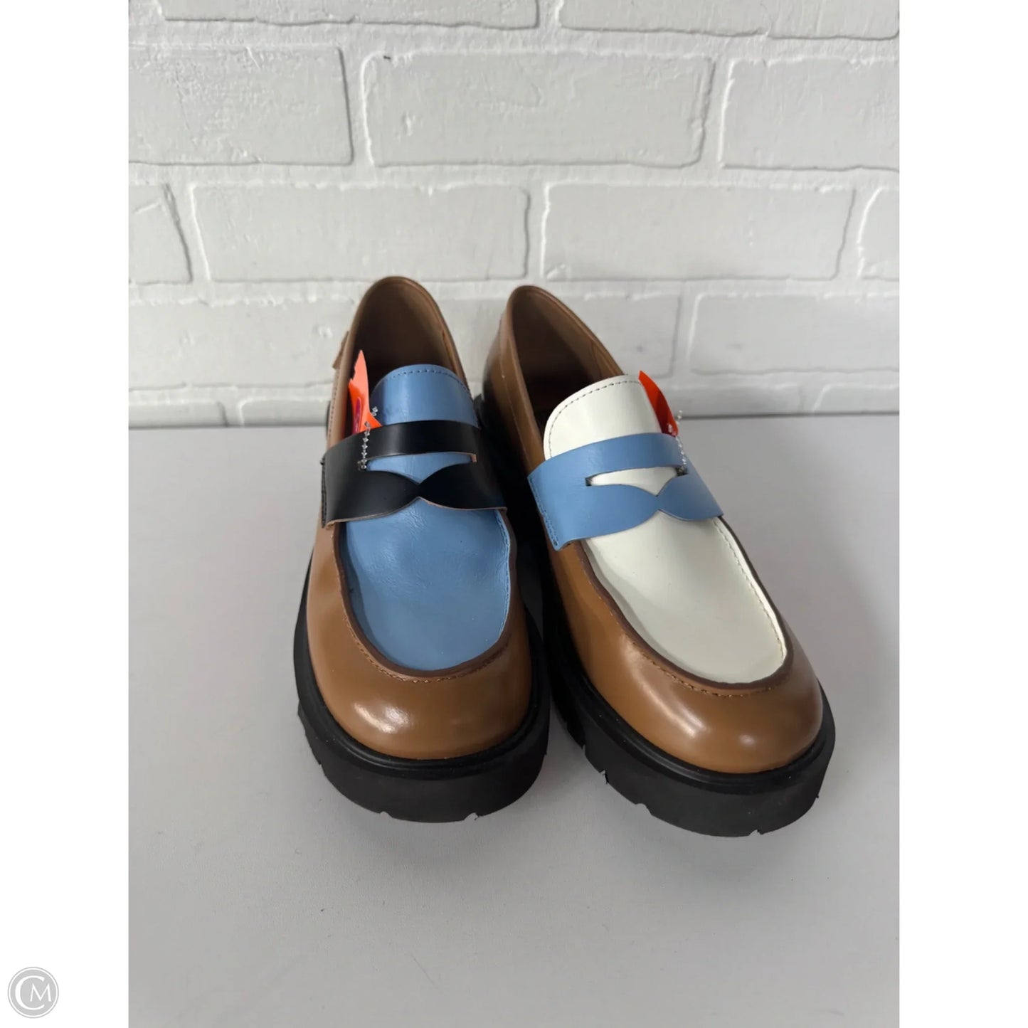 Shoes Heels Block By Cmb In Blue & Tan, Size: 8