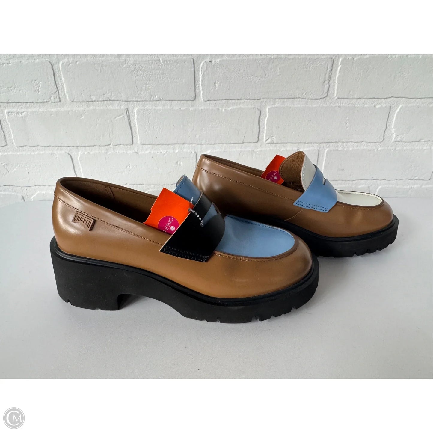 Shoes Heels Block By Cmb In Blue & Tan, Size: 8