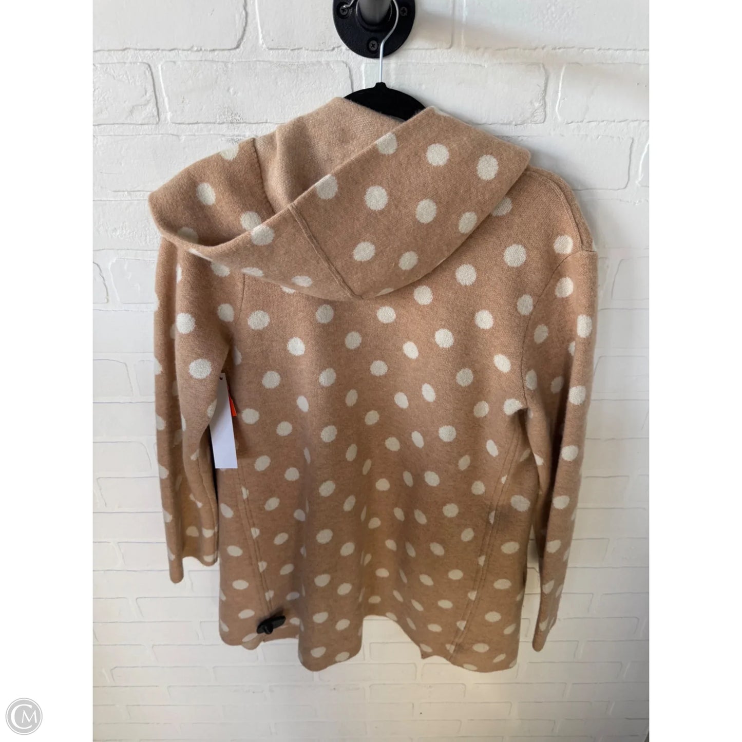 Sweater Cardigan By Field Flower In Tan & White, Size: M