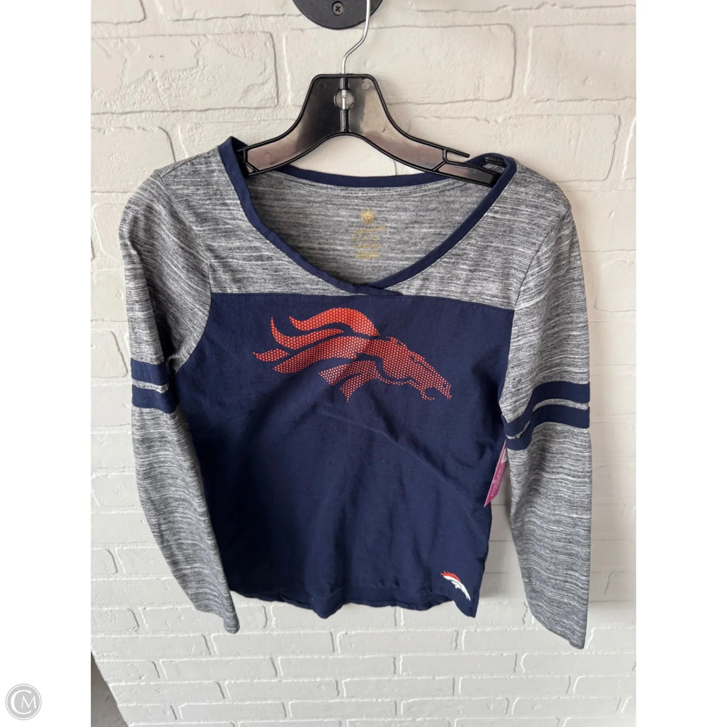 Top Long Sleeve By Nfl In Blue & Grey, Size: L