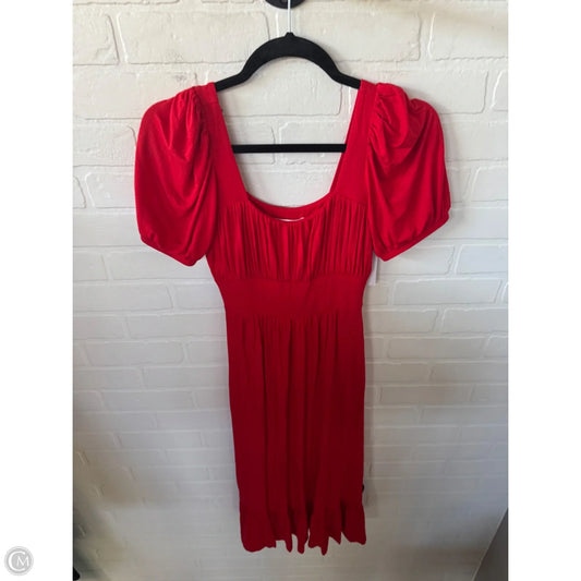 Dress Casual Midi By Anthropologie In Red, Size: Xs