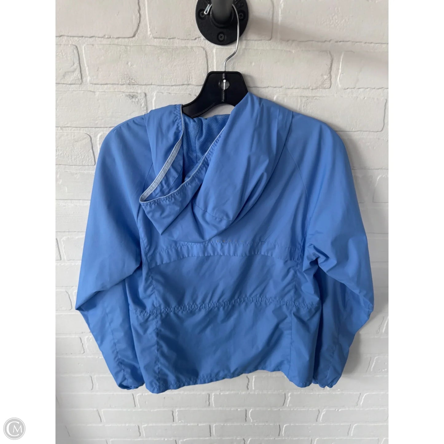 Jacket Windbreaker By Asics In Blue, Size: Xs
