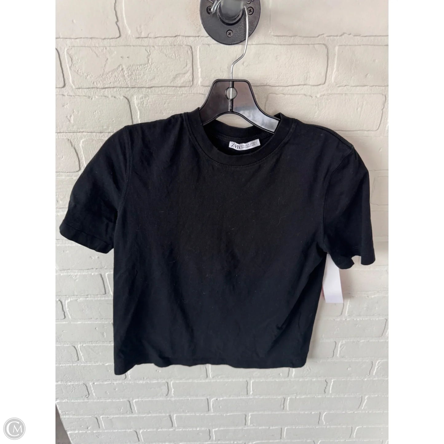 Top Short Sleeve Basic By Zara In Black, Size: S