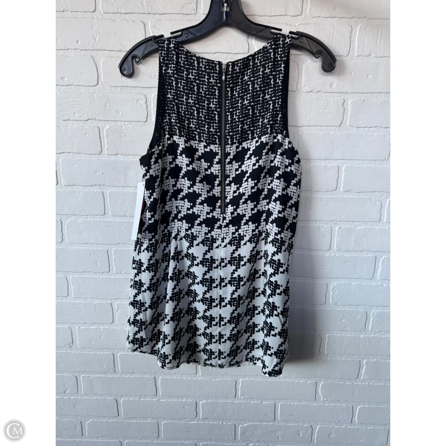 Top Sleeveless By Cabi In Black & White, Size: S