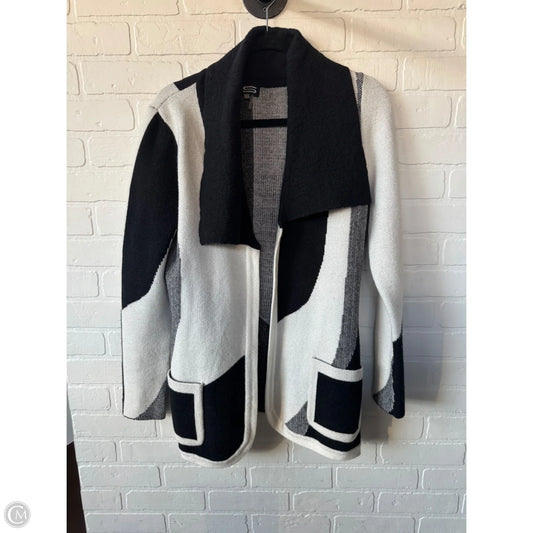 Sweater Cardigan By Sioni In Black & White, Size: L