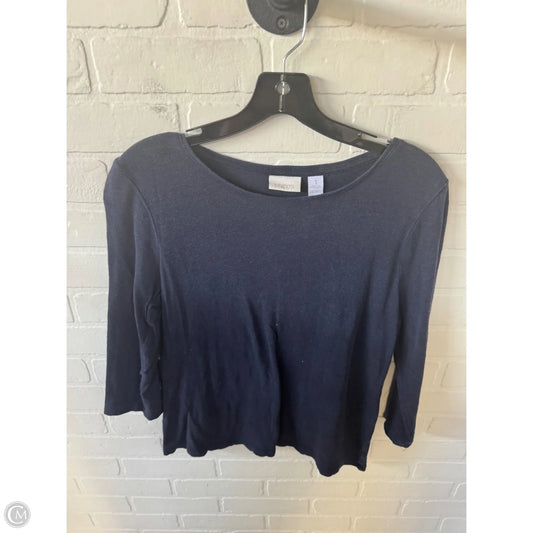 Top 3/4 Sleeve By Chicos In Blue, Size: M
