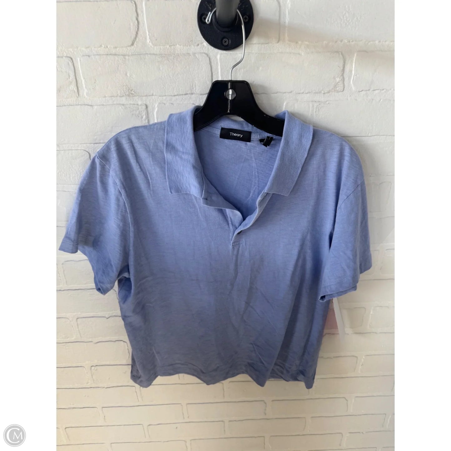 Top Short Sleeve By Theory In Blue, Size: S