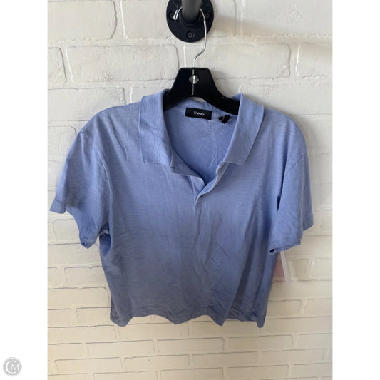 Top Short Sleeve By Theory In Blue, Size: S