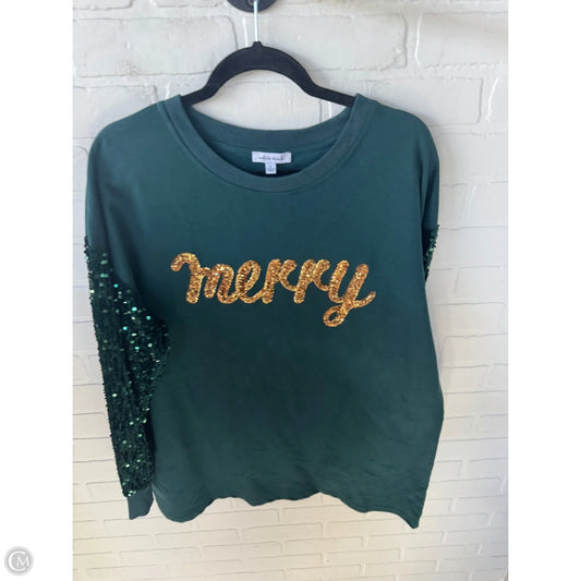 Sweatshirt Crewneck By White Birch In Green, Size: L