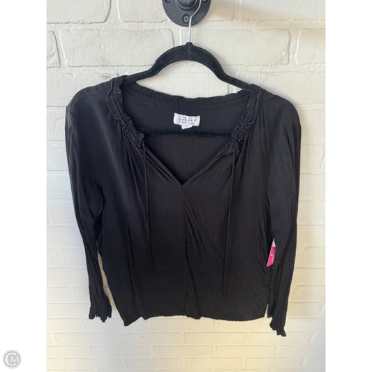Top Long Sleeve By Velvet In Black, Size: M