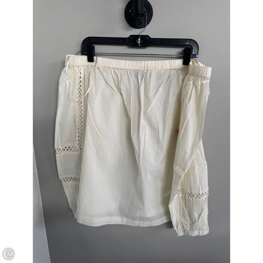 Top Long Sleeve By Who What Wear In Cream, Size: 1x