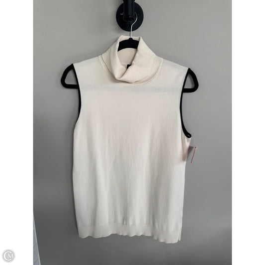 Vest Sweater By Talbots In Black & Cream, Size: L