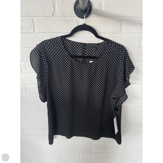 Top Short Sleeve By Ann Taylor In Black & White, Size: Xl