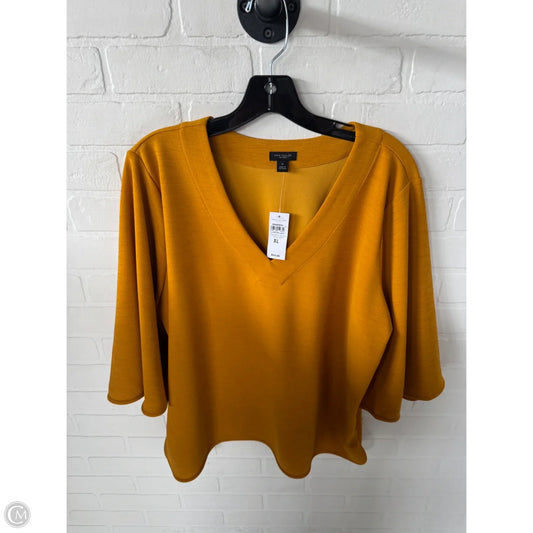 Top 3/4 Sleeve By Ann Taylor In Yellow, Size: Xl