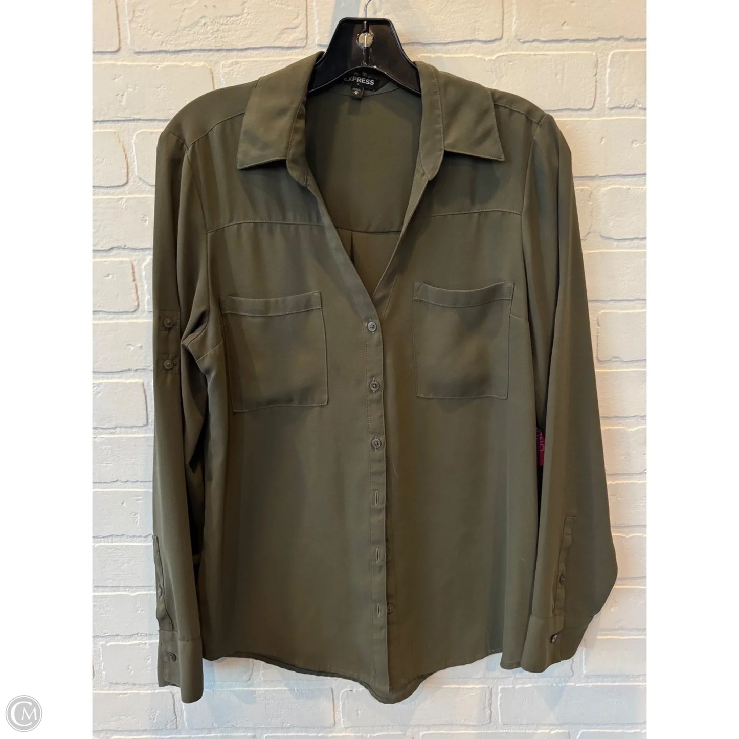 Top Long Sleeve By Express In Green, Size: M