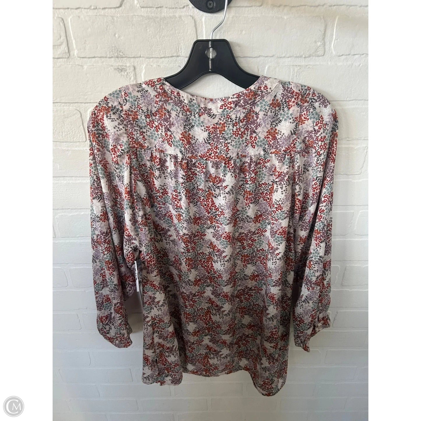 Top Long Sleeve By Loft In Orange & Purple, Size: S