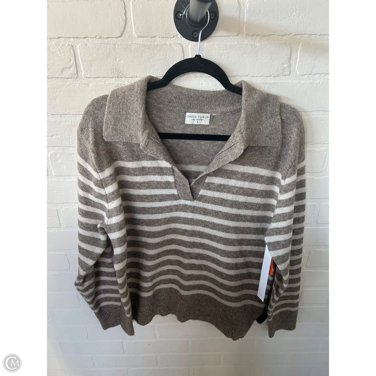 Sweater By Dress Forum In Brown & Cream, Size: S