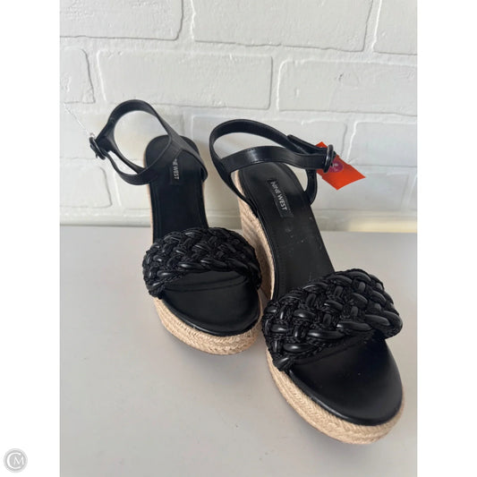 Sandals Heels Wedge By Nine West In Black, Size: 10