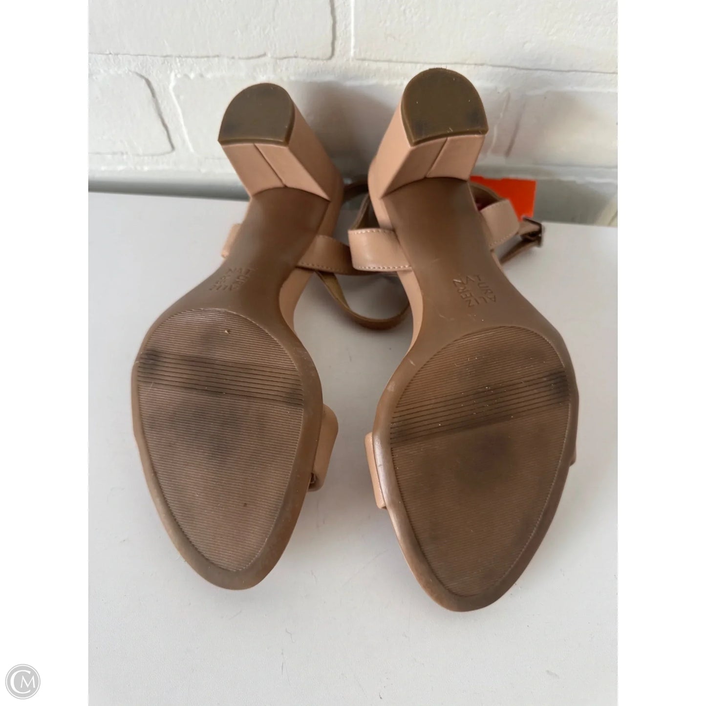 Sandals Heels Block By Naturalizer In Tan, Size: 9