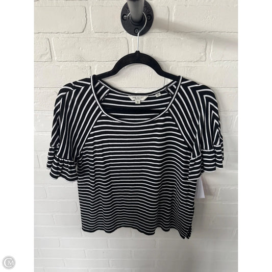 Top Short Sleeve By Max Studio In Black & White, Size: M