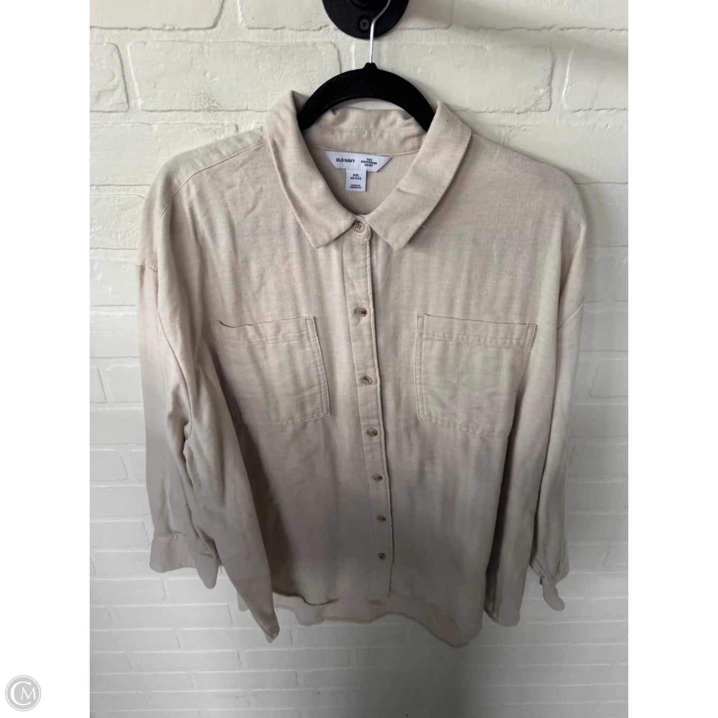 Top Long Sleeve By Old Navy In Cream, Size: Xxl