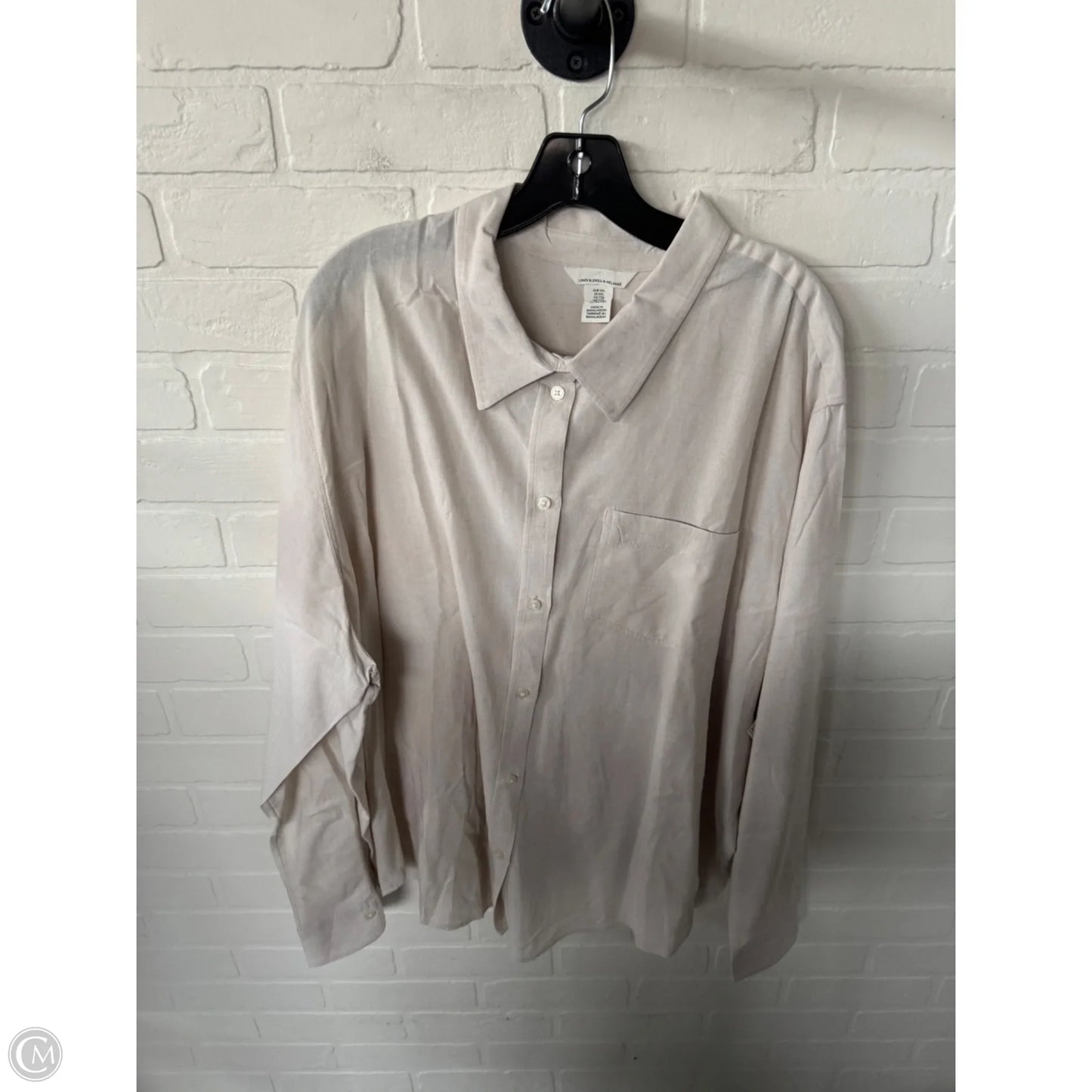 Top Long Sleeve By H&m In Cream, Size: Xxl