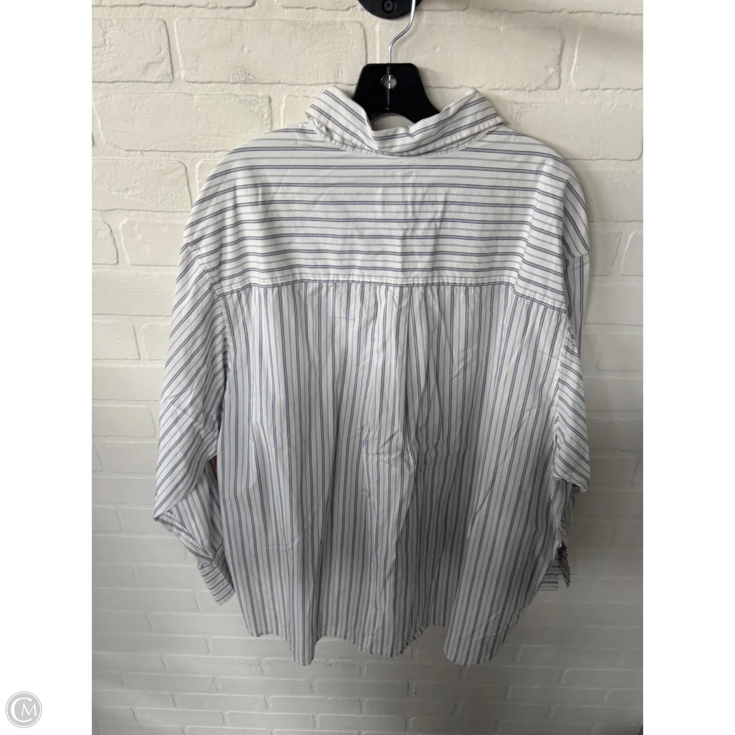 Top Long Sleeve By Gap In Blue & White, Size: Xl