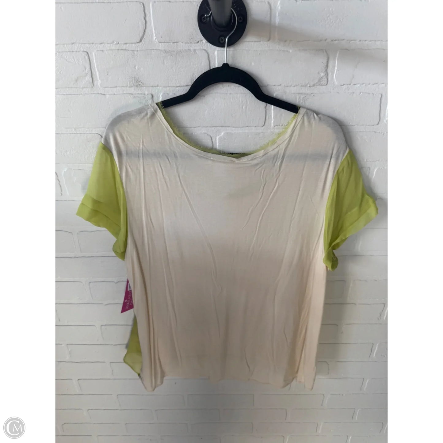 Top Short Sleeve By Sundance In Green & Yellow, Size: L