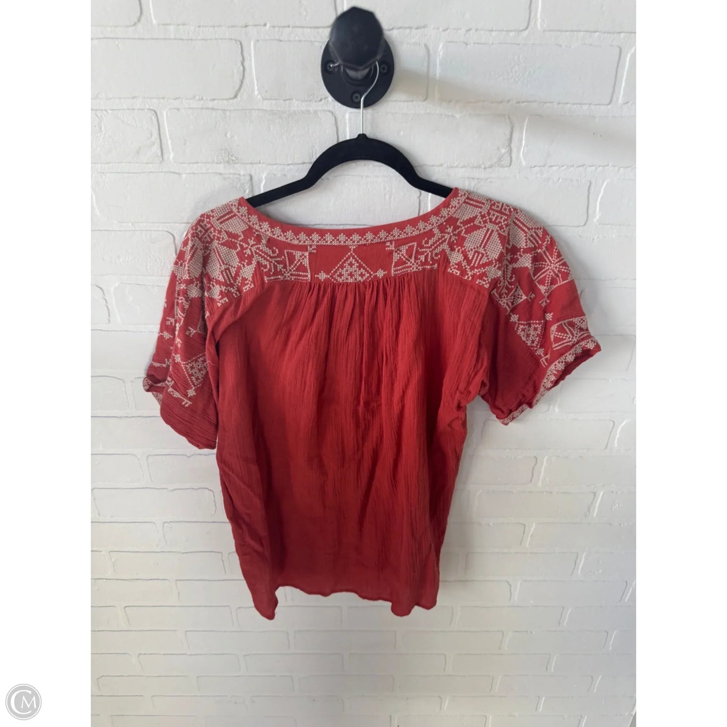 Top Short Sleeve By Sundance In Orange, Size: L