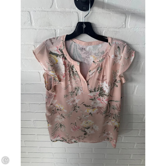 Top Short Sleeve By Loft In Peach, Size: L