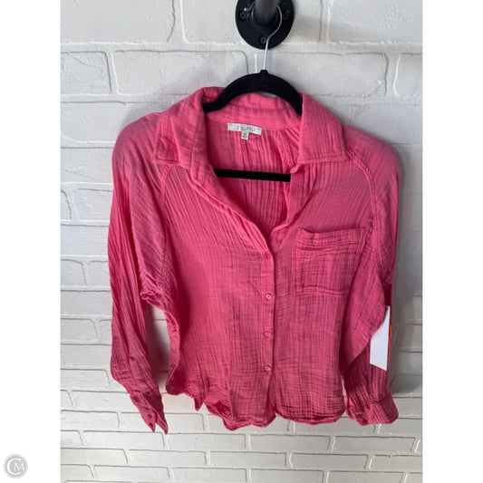 Top Long Sleeve By Z Supply In Pink, Size: Xs