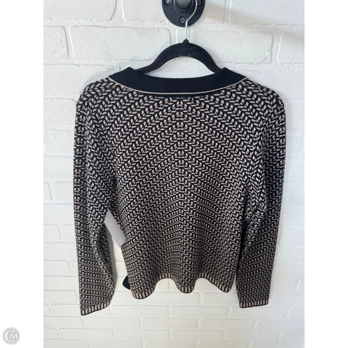 Sweater By Max Studio In Black & Tan, Size: M