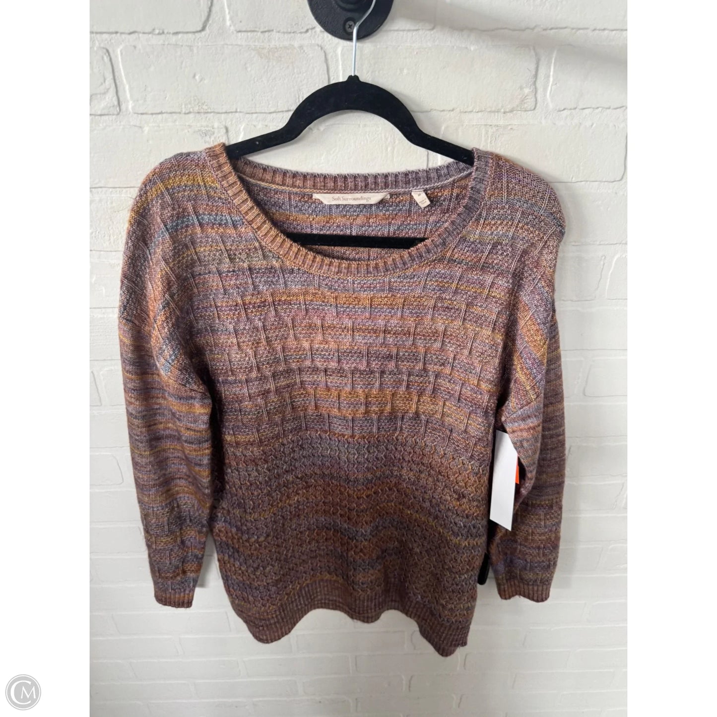 Sweater By Soft Surroundings In Orange & Purple, Size: M