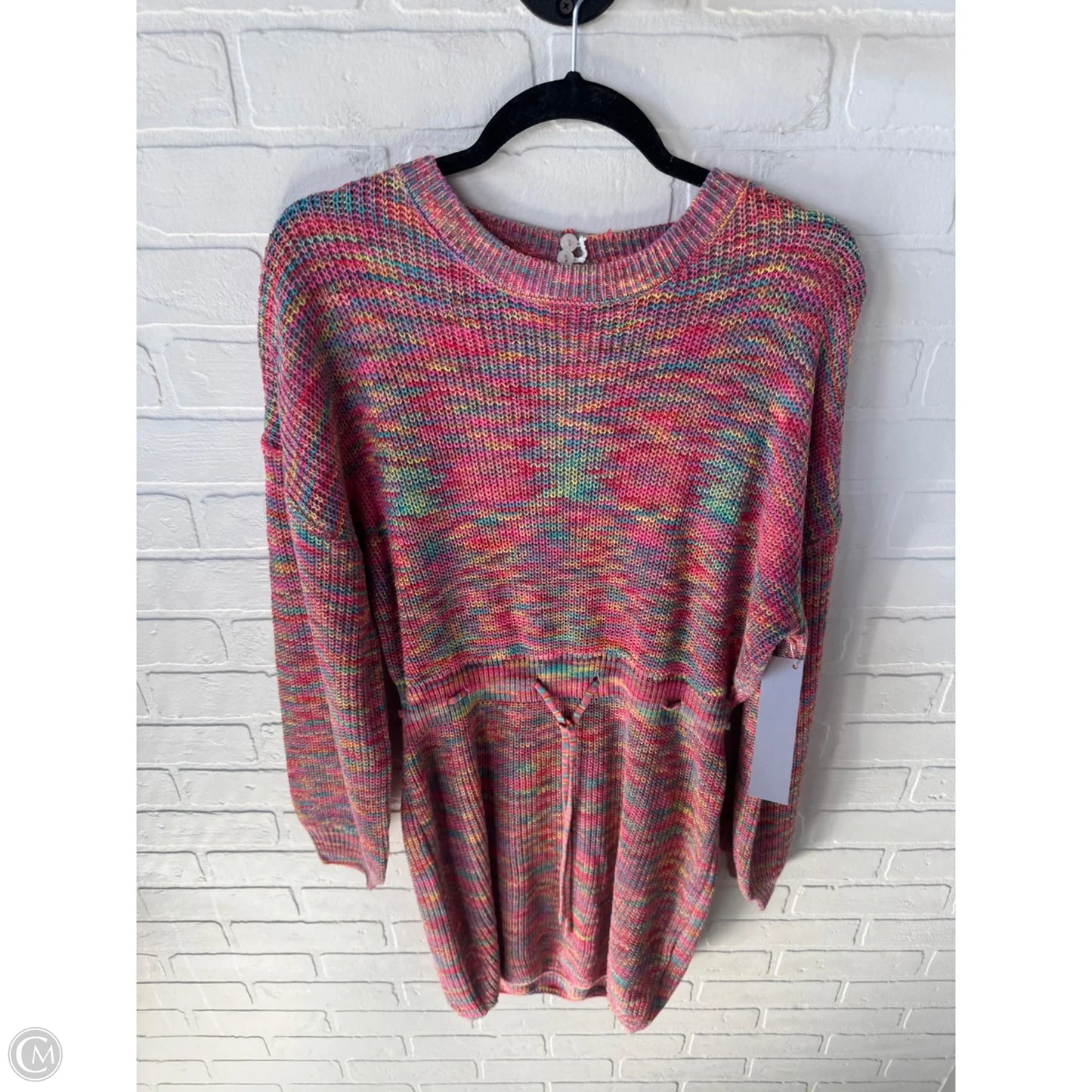 Dress Sweater By Shein In Pink & Yellow, Size: S