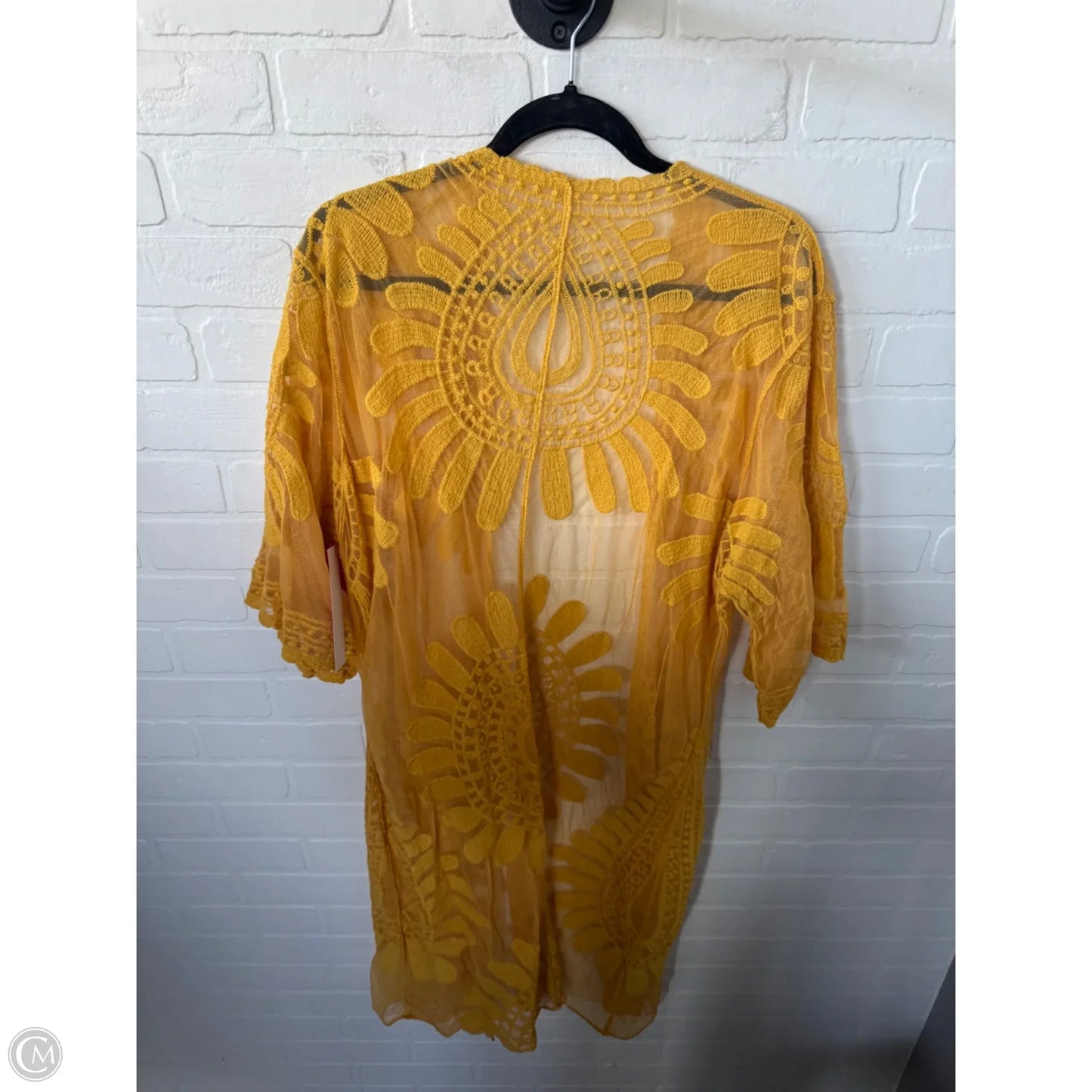 Kimono By Clothes Mentor In Yellow, Size: Osfm