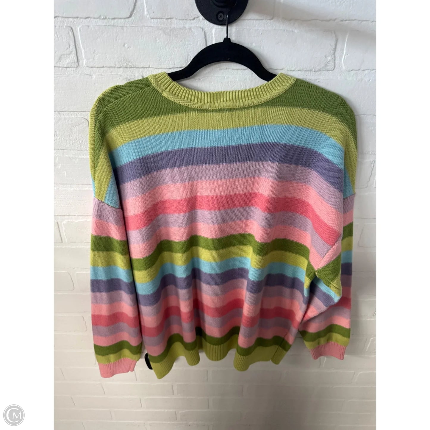 Sweater By Torrid In Green & Pink, Size: 1x