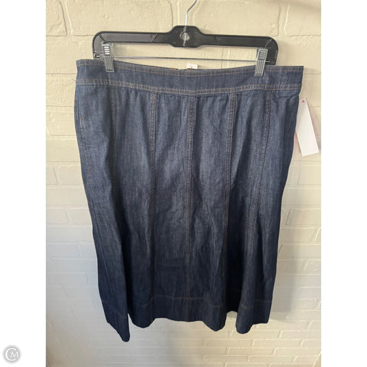 Skirt Midi By Talbots In Blue Denim, Size: 14