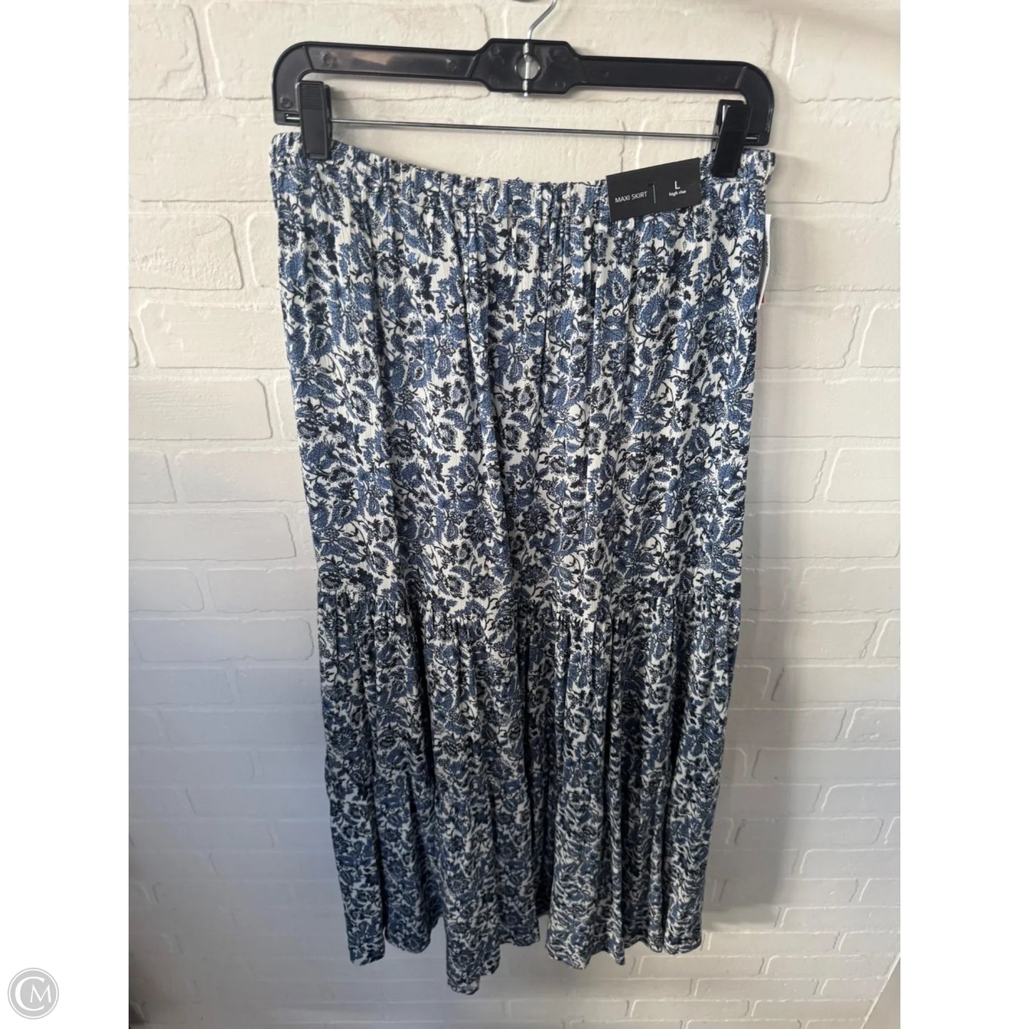 Skirt Maxi By Maurices In Blue & White, Size: 12