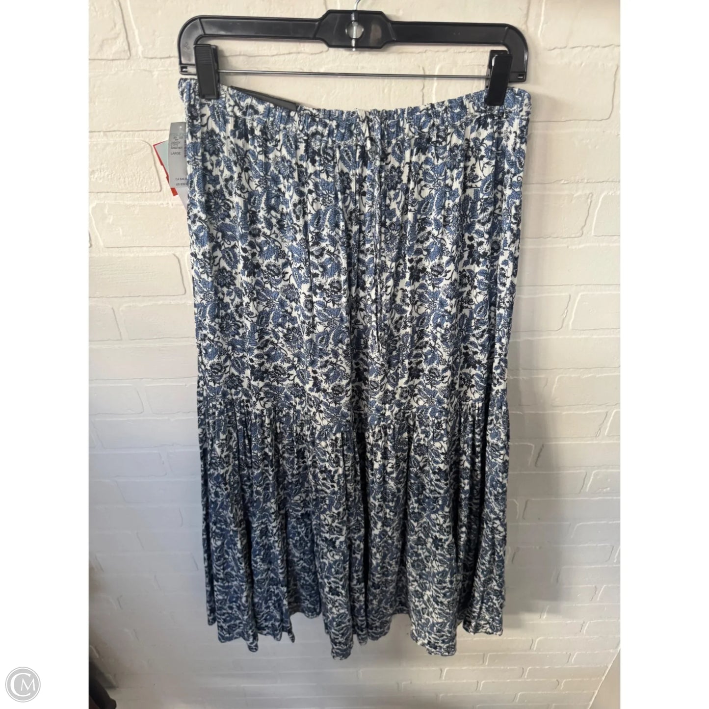 Skirt Maxi By Maurices In Blue & White, Size: 12