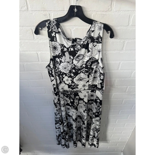 Dress Casual Midi By Talbots In Black & White, Size: L