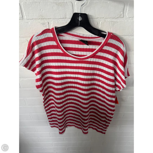 Top Sleeveless By Bobeau In Red & White, Size: Xl