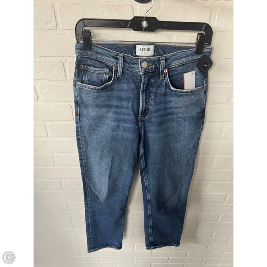 Jeans Straight By Agolde In Blue Denim, Size: 0