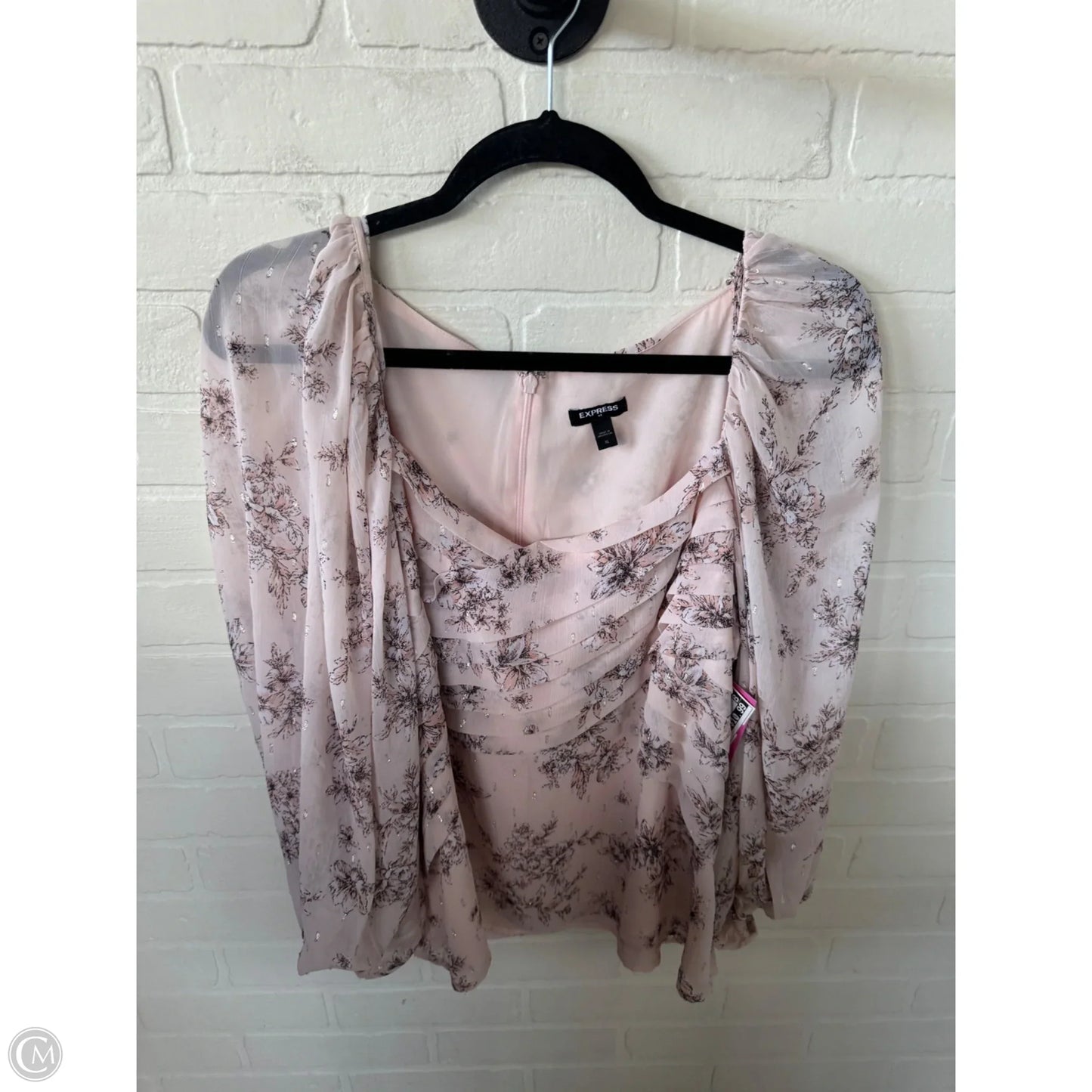 Top Long Sleeve By Express In Pink, Size: XL