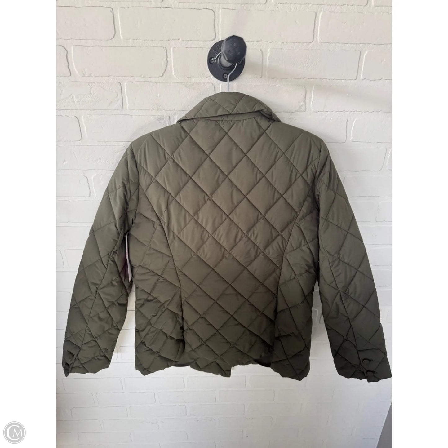 Jacket Puffer & Quilted By Chicos In Green, Size: M