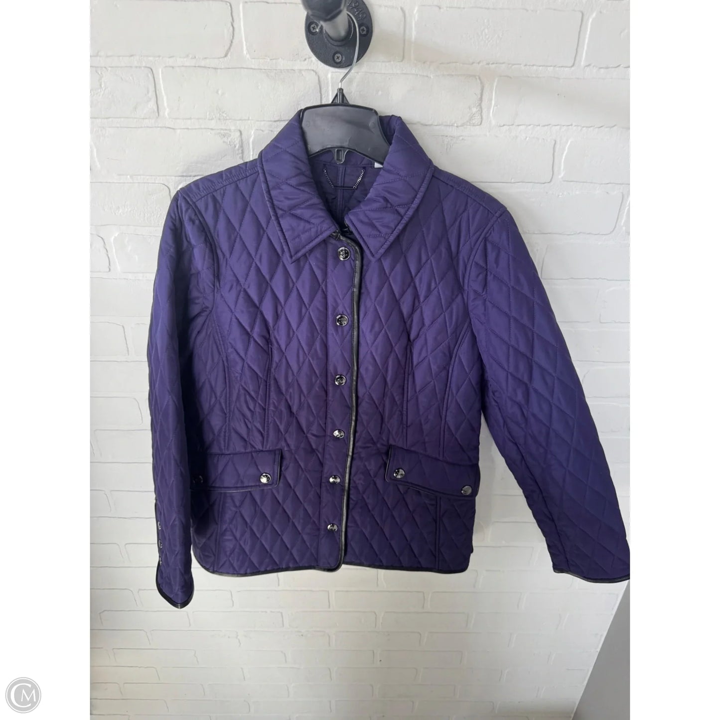 Coat Puffer & Quilted By Chicos In Purple, Size: M