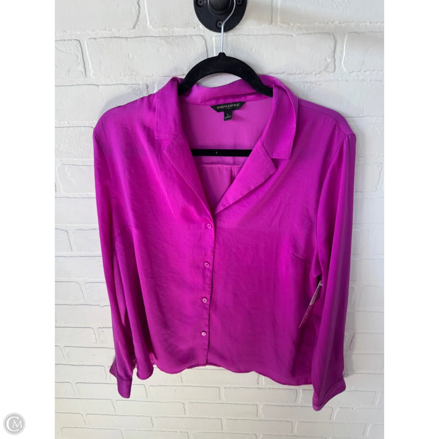Top Long Sleeve By Banana Republic In Pink, Size: L