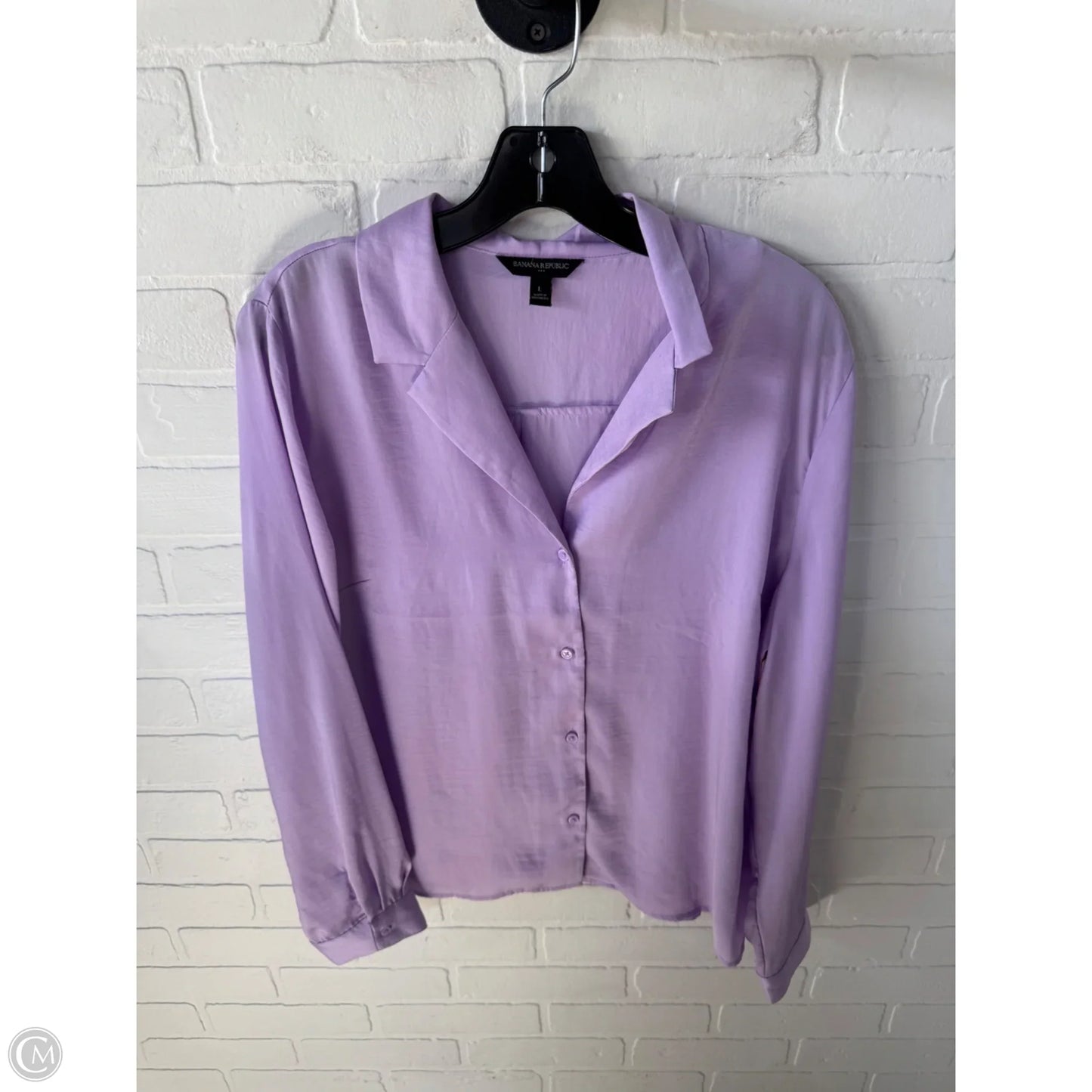 Top Long Sleeve By Banana Republic In Purple, Size: L