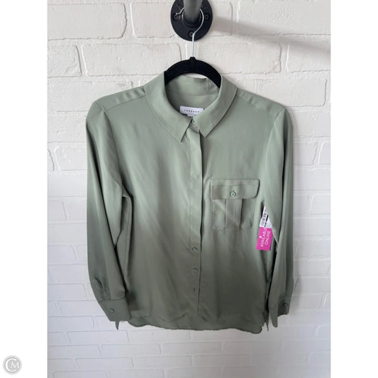 Top Long Sleeve By Top Shop In Green, Size: S