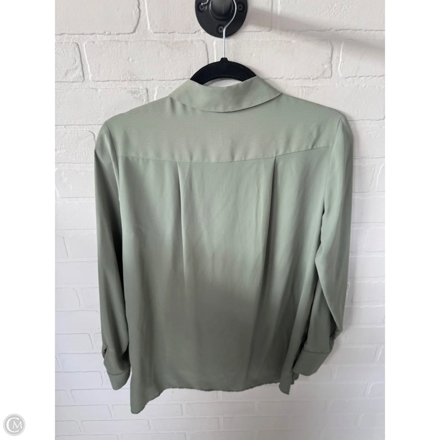Top Long Sleeve By Top Shop In Green, Size: S
