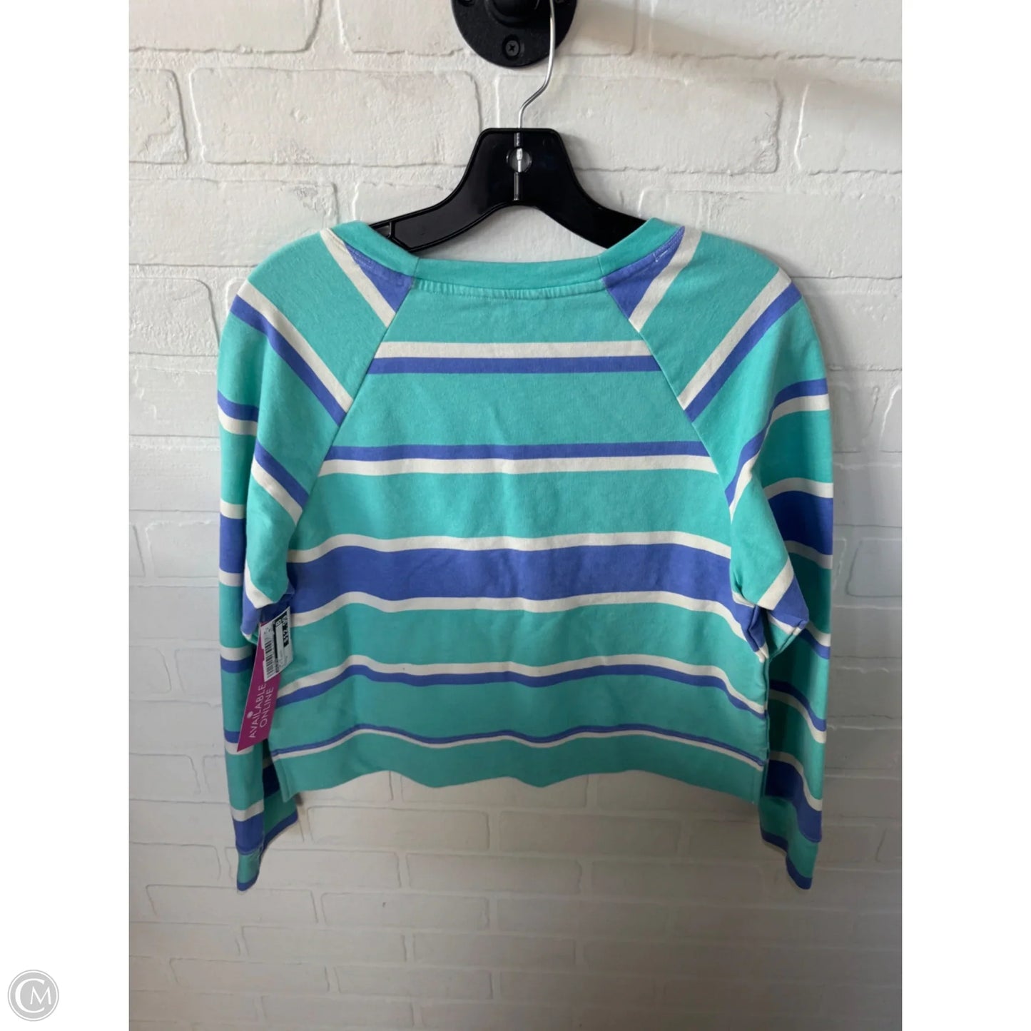 Top Long Sleeve By Wildfox In Blue & White, Size: S